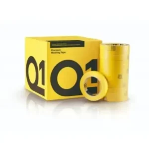 box and rolls of q1 automotive premium masking tape 1"